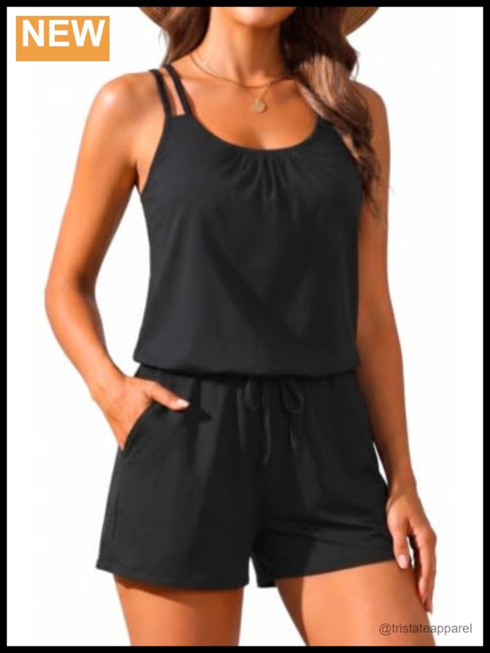 Tempt Me Women Romper Swimsuit One Piece Bathing Suit with Shorts Pockets